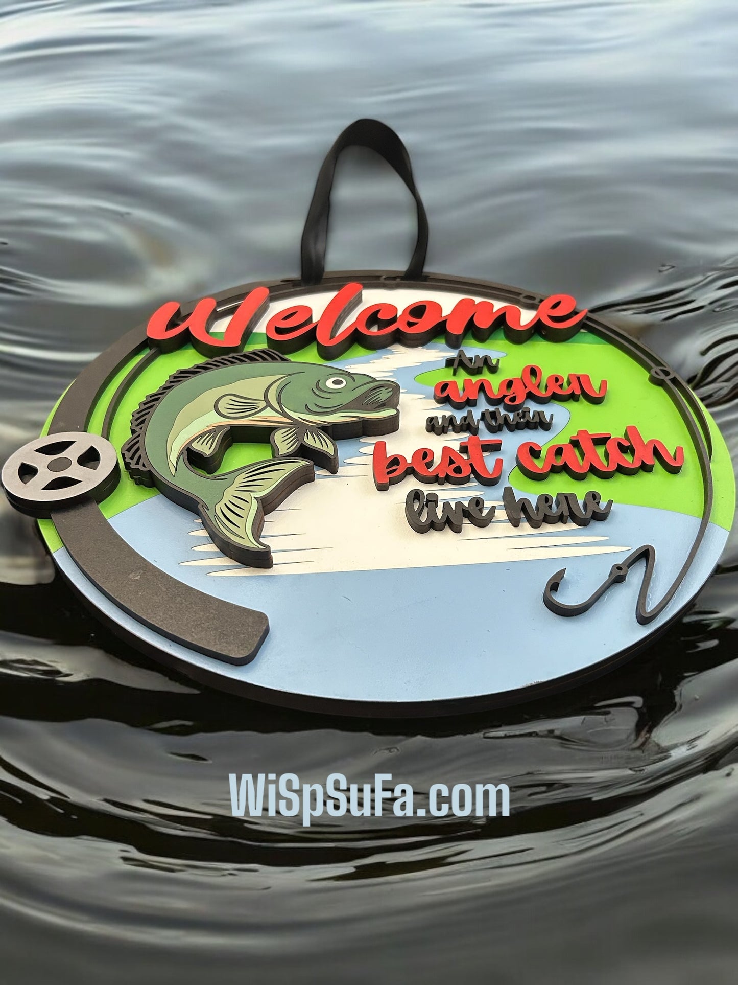 Bass - An angler and their best catch Door Hanger - Finished