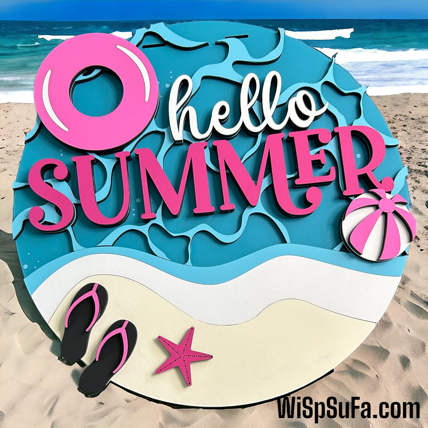 Hello Summer Door Hanger - Finished