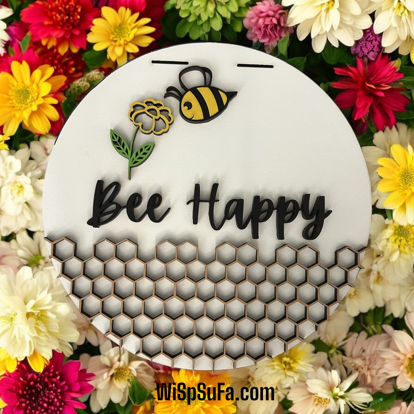 Bee Happy Small Hanger - Finished