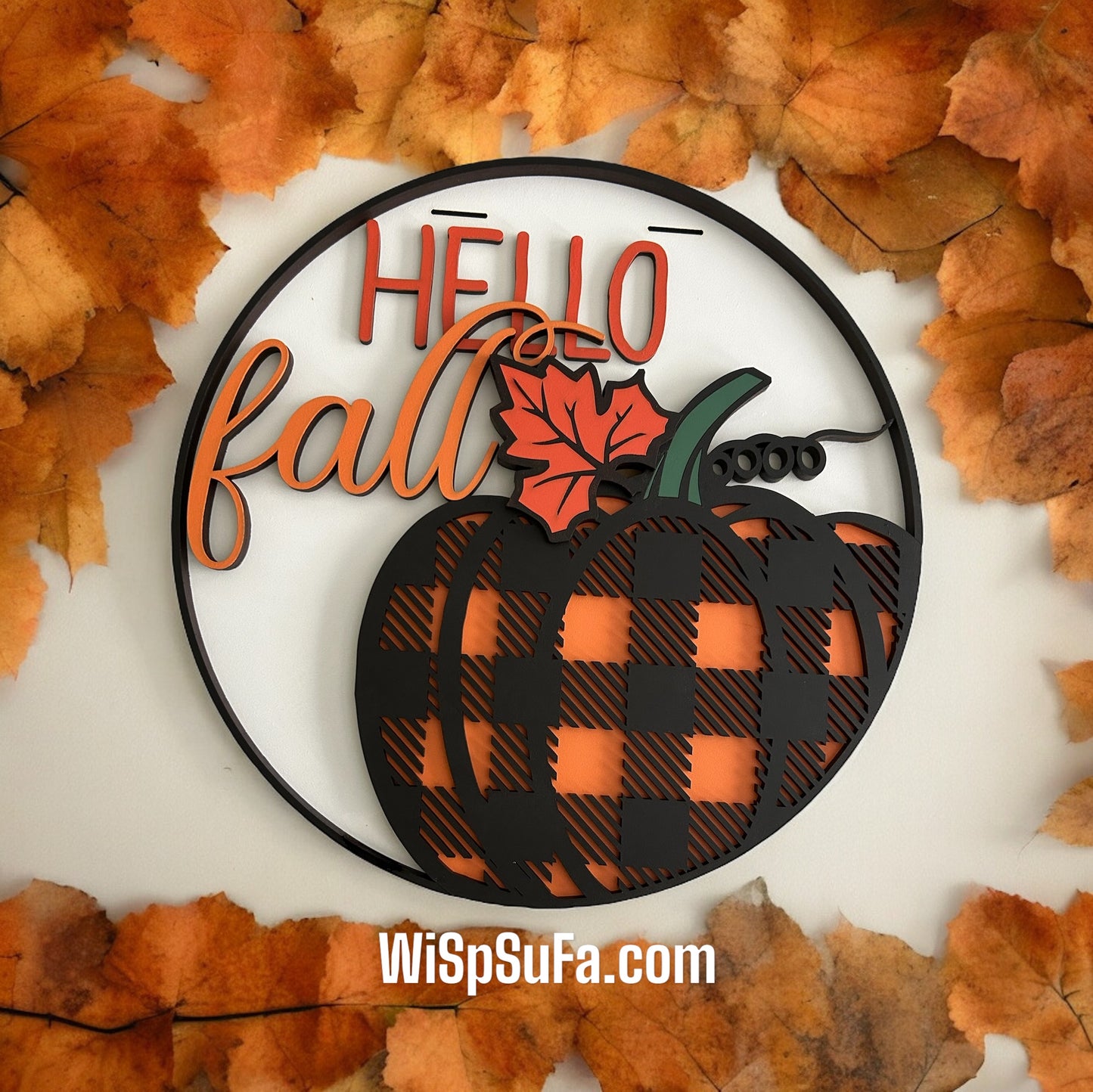 Hello Fall Door Hanger - Finished