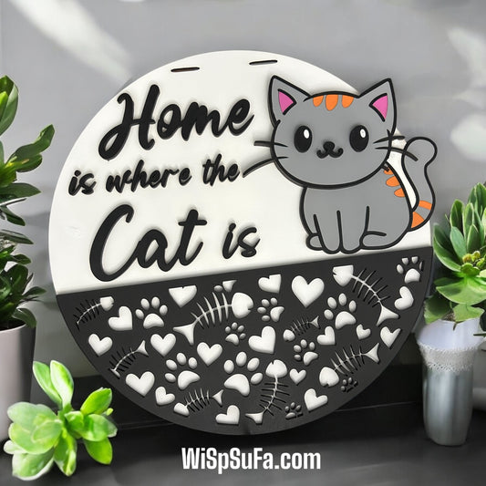 Home is where the cat is Door Hanger - Finished