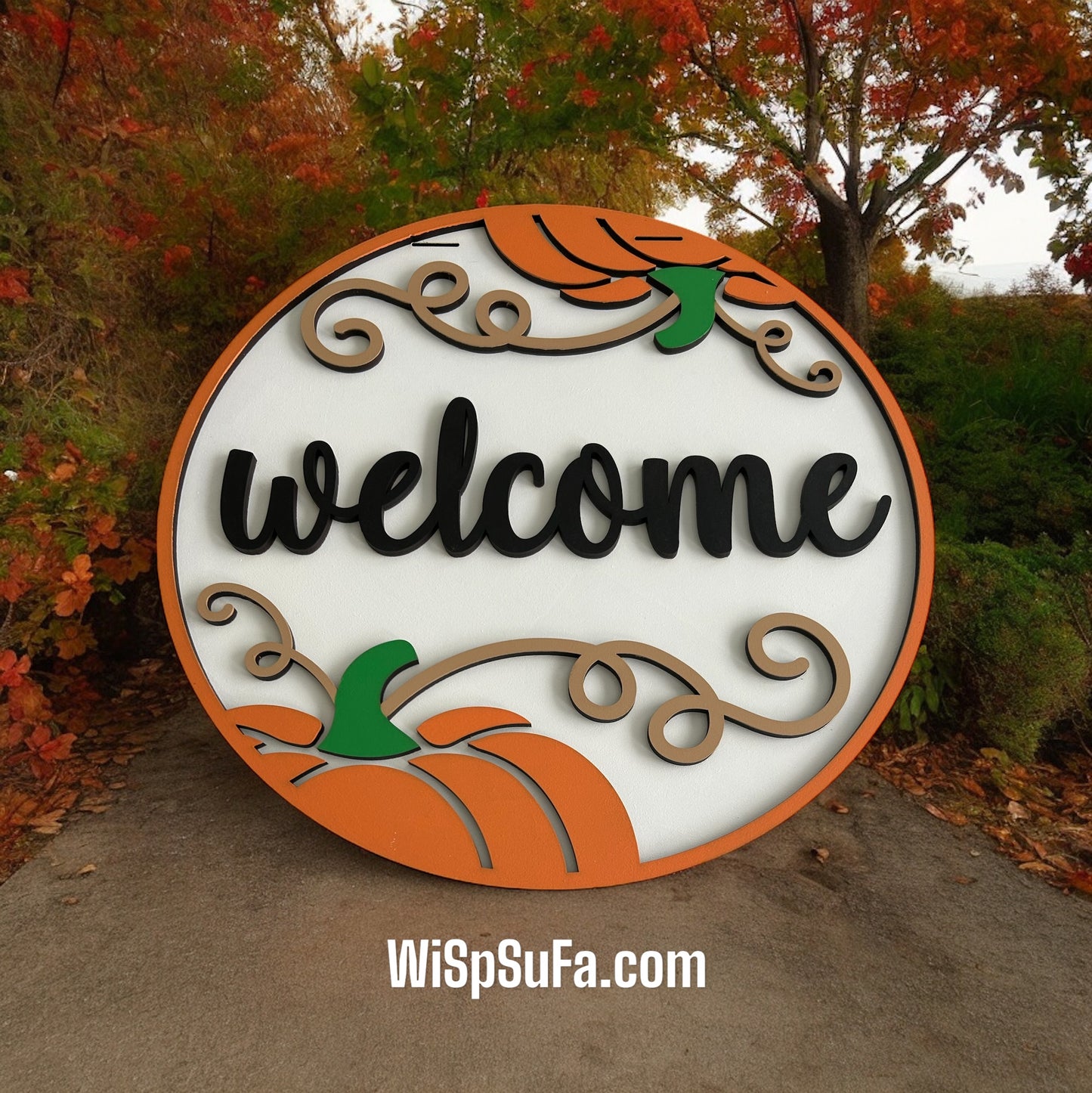 Welcome Pumpkin Door Hanger - Finished