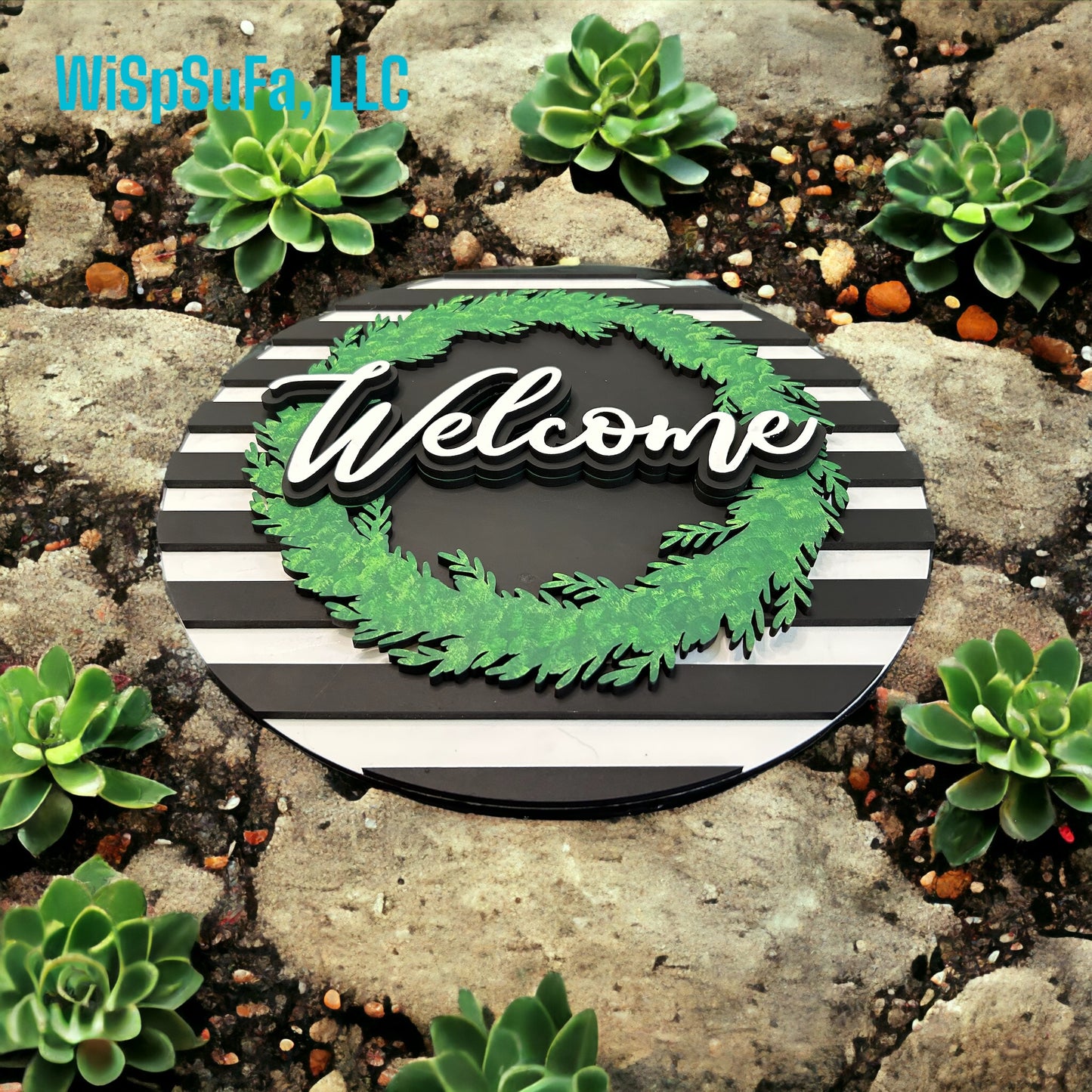 Welcome Wreath Door Hanger - Finished