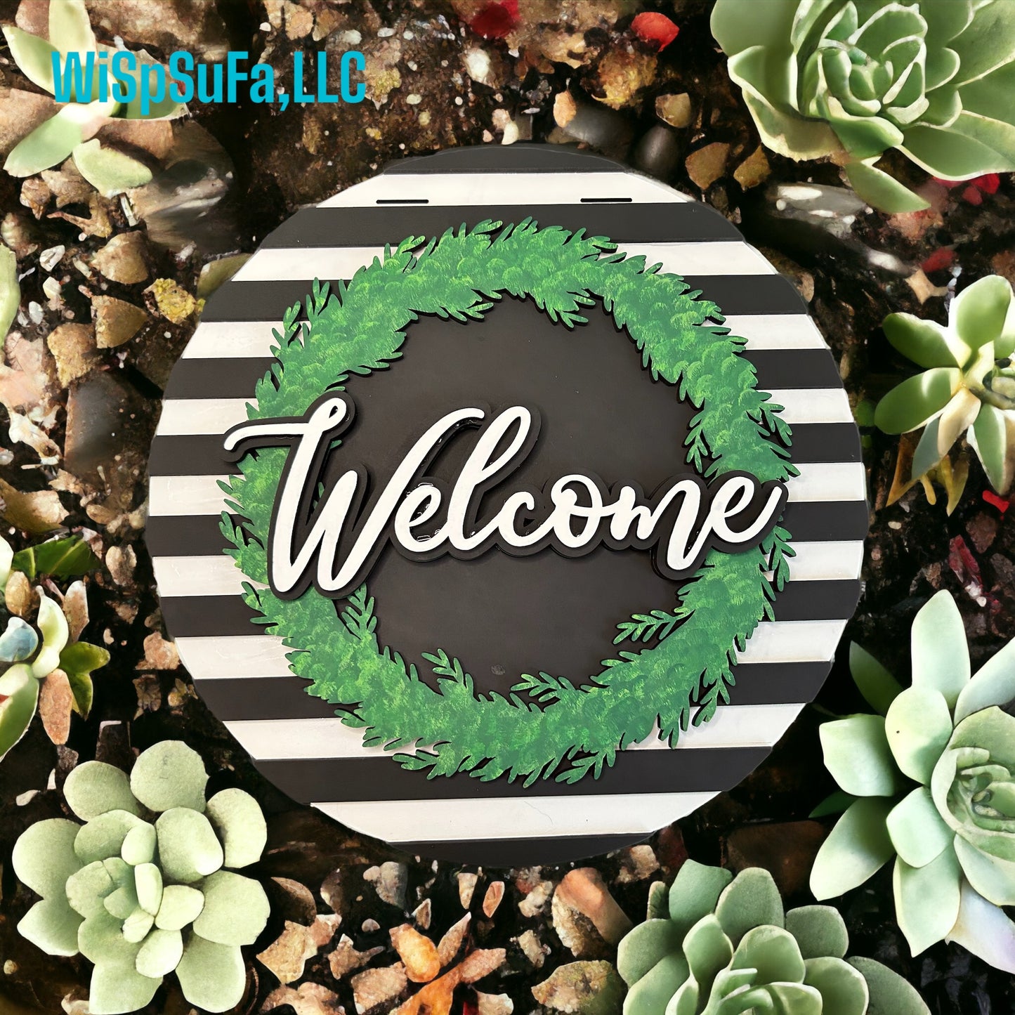 Welcome Wreath Door Hanger - Finished