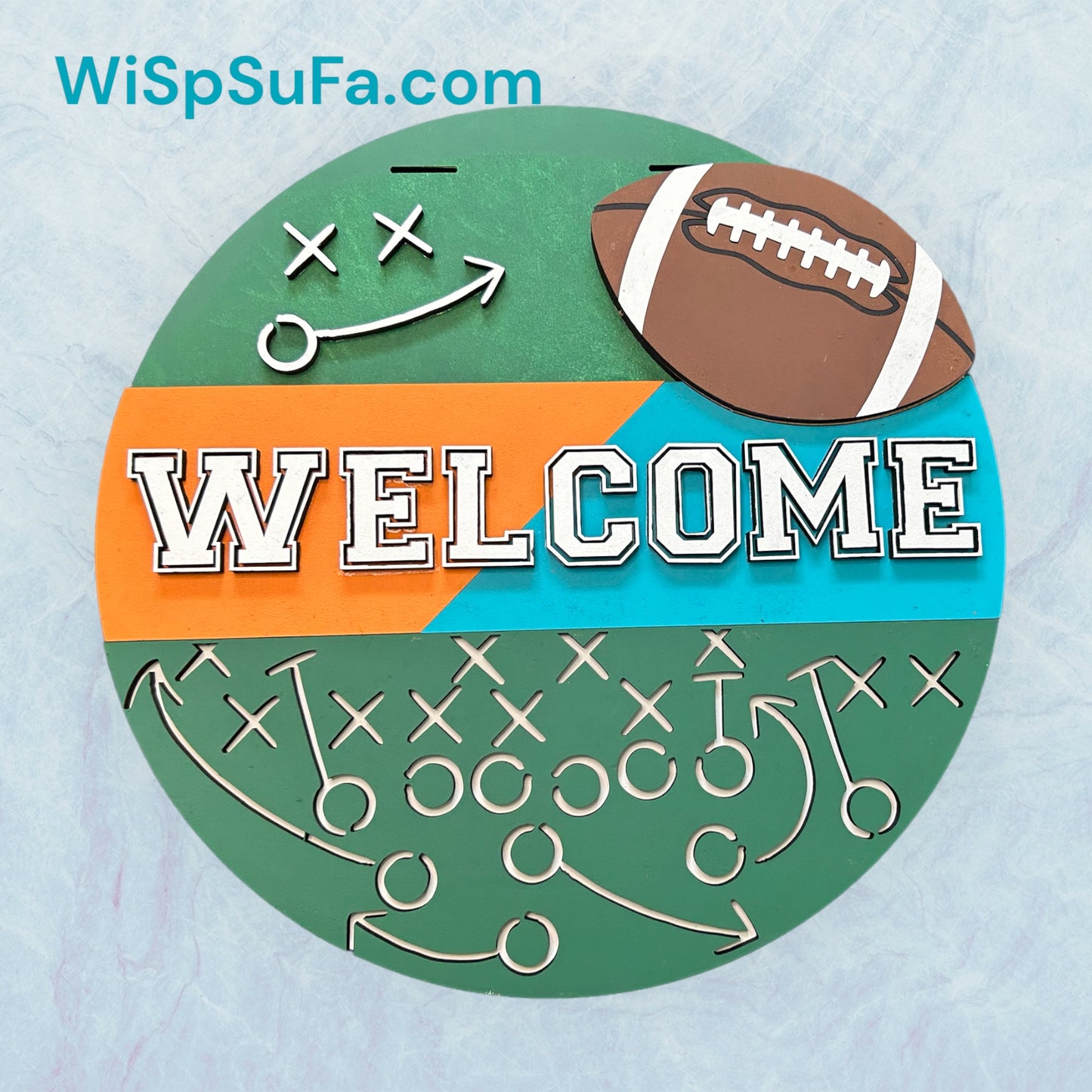 Welcome Football Play Door Hanger - Finished