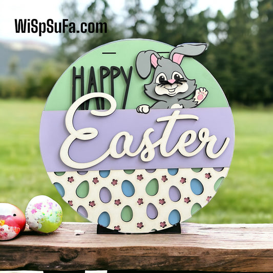 Happy Easter Bunny Door Hanger - Finished